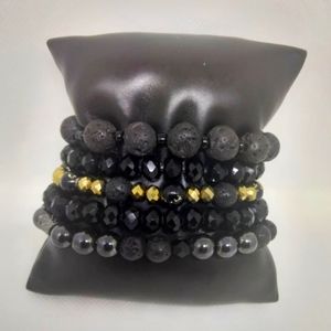 5pc bracelet set black